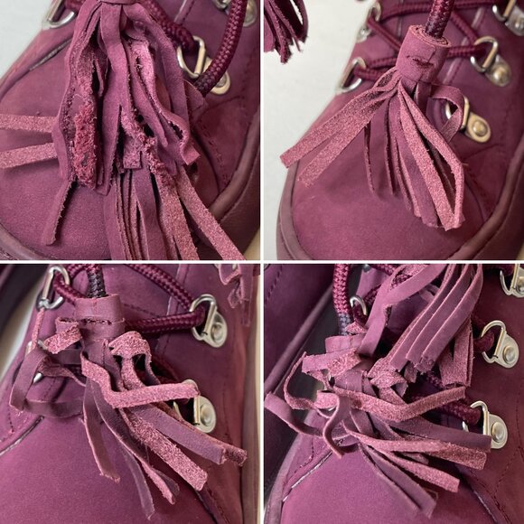 Aerosoles Nubuck Leather Wine Purple Ankle Boots Size 7 - Picture 11 of 16